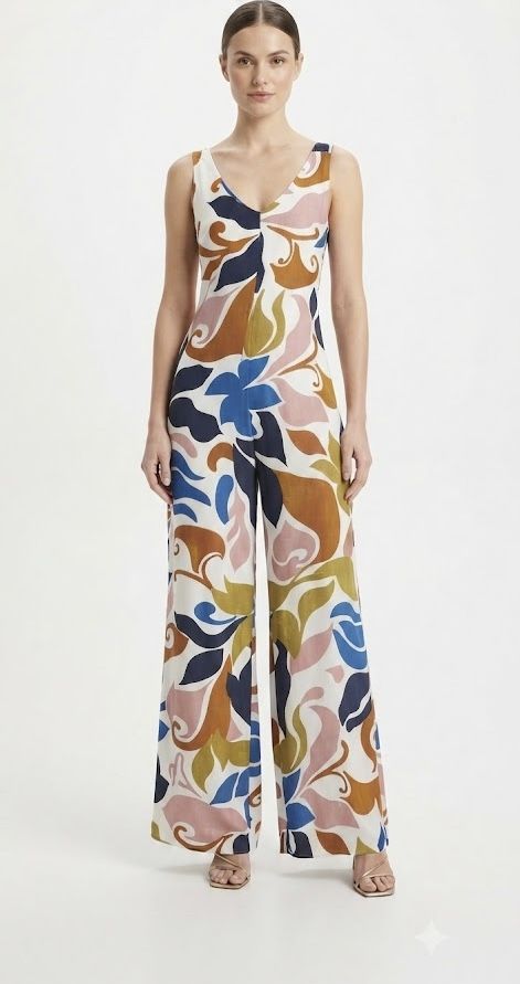 Abstract Garden Jumpsuit